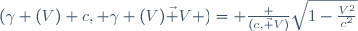 (\gamma (V) c, \gamma (V)\vec V )= \frac {(c,\vec V)}{\sqrt{1-\frac{V^2}{c^2}}}