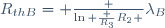 \ R_{thB}= \frac {\ln \frac {R_3}{R_2} }{\lambda_B}\,