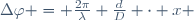 \Delta\varphi = \frac{2\pi}{\lambda} \frac{d}{D} \cdot x 