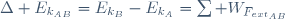 \Delta E_{k_{AB}}=E_{k_B}-E_{k_A}=\sum W_{F_{ext_{AB}}}