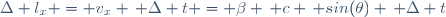 \Delta l_x = v_x \, \Delta t = \beta \, c \, sin(\theta) \, \Delta t
