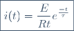\boxed{i(t)=\dfrac{E}{Rt}e^{\frac{-t}{\tau}}}