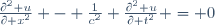 \frac{\partial^2 u}{\partial x^2} - \frac{1}{c^2} \frac{\partial^2 u}{\partial t^2} = 0