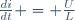 \frac{di}{dt} = \frac{U}{L}