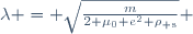 \lambda = \sqrt{\frac{m}{2 \mu_0 e^2 \rho_{\rm s}}} 