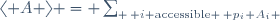\langle \ A \ \rangle \ = \ \sum_{ \{ i \ \mathrm{accessible} \}} p_i \ A_i 