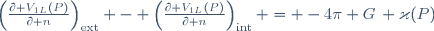 \left(\frac{\partial V_{1L}(P)}{\partial n}\right)_\text{ext} - \left(\frac{\partial V_{1L}(P)}{\partial n}\right)_\text{int} = -4\pi G\, \varkappa(P)