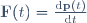 \mathbf{F}(t)=\frac{\mathrm{d}\mathbf{p}(t)}{\mathrm{d}t}