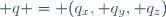 \mathbf q = (q_x, q_y, q_z)