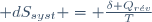 \mathrm dS_{syst} = \frac{\delta Q_{r\acute{e}v}}{T}~