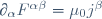 \partial_{\alpha}F^{\alpha\beta}=\mu_{0}j^\beta