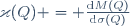 \varkappa(Q) = \frac{\mathrm{d}M(Q)}{\mathrm{d}\sigma(Q)}