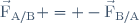 \vec{\mathrm{F}}_{\mathrm{A/B}} = -\vec{\mathrm{F}}_{\mathrm{B/A}}