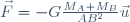 \vec{F}=-G\frac{M_A M_B}{AB^2}\vec{u}