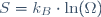 {S=k_B\cdot\ln(\Omega)}