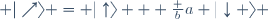  |\nearrow\rangle = |\uparrow\rangle + \frac ba |\downarrow \rangle 