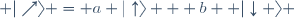  |\nearrow\rangle = a |\uparrow\rangle + b  |\downarrow \rangle 
