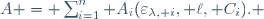 A = \sum_{i=1}^n A_i(\varepsilon_{\lambda, i}, \ell, C_i). 
