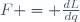 F = \frac{dL}{dq}