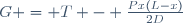 G = T - \frac{Px(L-x)}{2D}