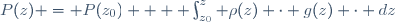 P(z) = P(z_0) +  \int_{z_0}^z \rho(z) \cdot g(z) \cdot dz