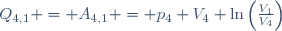 Q_{4,1} = A_{4,1} = p_4 V_4 \ln\left(\frac{V_1}{V_4}\right)