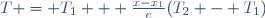 T = T_1 + \frac{x-x_1}{e}(T_2 - T_1)