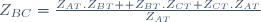 Z_{BC}=\frac{Z_{AT}.Z_{BT}+ Z_{BT}.Z_{CT}+Z_{CT}.Z_{AT}}{Z_{AT}}