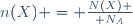 n(X) = {N(X) \over N_A}