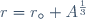 r=r_\circ A^{\frac{1}{3}}