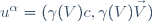 u^\alpha=({\gamma(V)}c,\gamma(V)\vec{V})