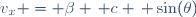 v_x = \beta \, c \, \sin(\theta)