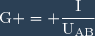 \text{G} = \dfrac{\text{I}}{\text{U}_{\text{AB}}}