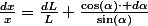$\frac{dx}{x}=\frac{dL}{L}+\frac{\cos\left(\alpha\right)\cdot d\alpha}{\sin\left(\alpha\right)}$