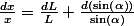 $\frac{dx}{x}=\frac{dL}{L}+\frac{d\left(\sin\left(\alpha\right)\right)}{\sin\left(\alpha\right)}$