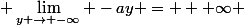 $ \lim_{y \to -\infty} -ay = + \infty $
