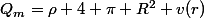 $Q_{m}=\rho 4 \pi R^2 v(r)$