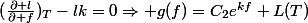 (\frac{\partial l}{\partial f})_T-lk=0\Rightarrow g(f)=C_2e^{kf}+L(T)