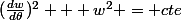 (\frac{dw}{d\theta})^2 + w^2 = cte