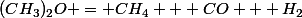 (CH_3)_2O = CH_4 + CO + H_2