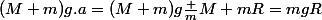 (M+m)g.a=(M+m)g\frac {m}{M+m}R=mgR