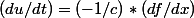 (du/dt)=(-1/c)*(df/dx)
