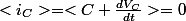 <i_C>=<C \frac{dV_C}{dt}>=0