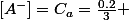 [A^-]=C_a=\frac{0.2}{3} 