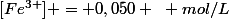 [Fe^{3+}] = 0,050 ~ mol/L