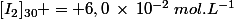 [I_{2}]_{30} = 6,0\hspace{2}\times\hspace{2}10^{-2}\hspace{2}mol.L^{-1}