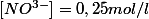 [NO^{3-}]=0,25mol/l