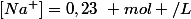 [Na^{+}]=0,23~ mol /L