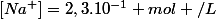 [Na^{+}]=2,3.10^{-1} mol /L
