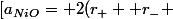 [a_{NiO}= 2(r_{+} +r_{-} 